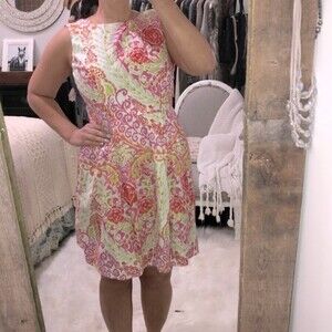 Lolly Wolly Doodle sz 6 pink floral paisley dress